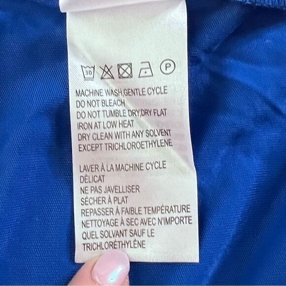 Farm Rio 🌴🦜🌺 Vivid Bright Blue Long Sleeve, High-Neck Bodysuit, Size XXS. NWT - Picture 16 of 16